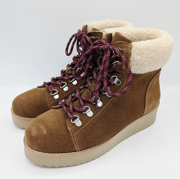 NEW Sam Edelman Faux Sherling Trim Hiking Boot - Picture 3 of 8